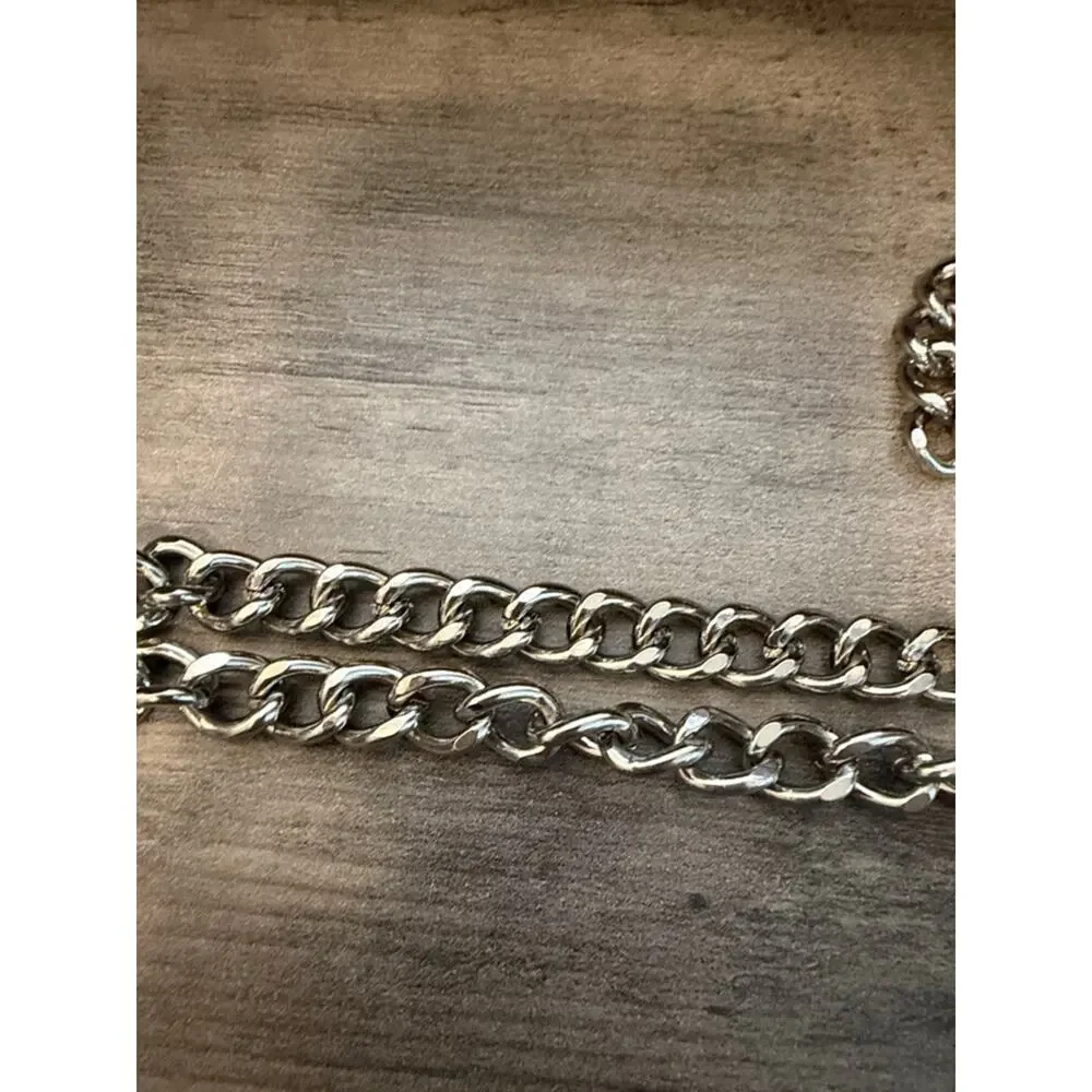 Michael Kors Silver tone chain link Belt #671 new without tag 40”